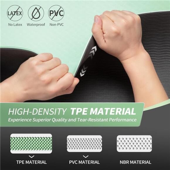 Yoga Mat for Women Men Kids, 1/3 & 1/4 & 2/5 Inch Extra Thick Yoga Mat Non Slip - Picture 3 of 7